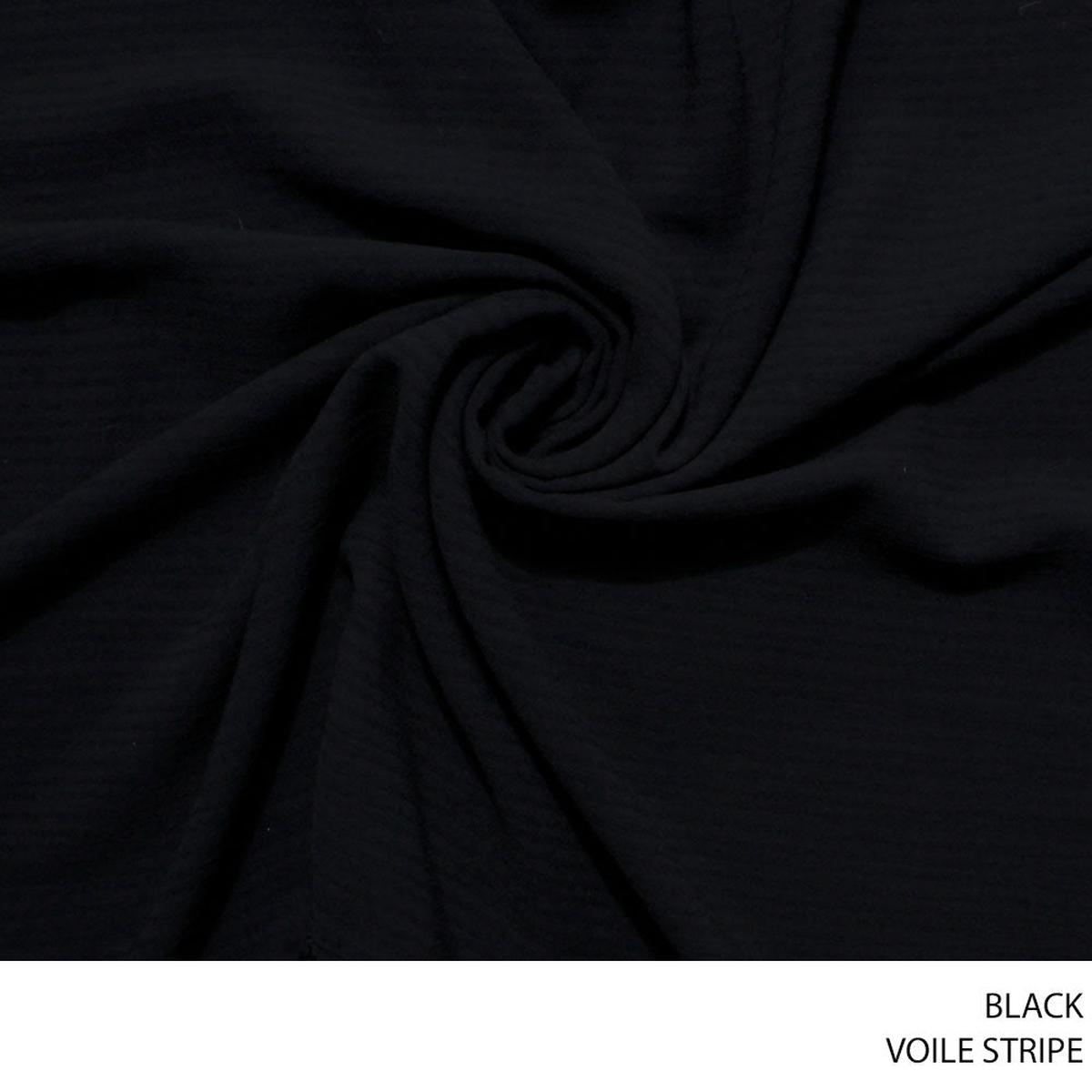VOILE STRIPE FABRIC BLACK 1 ROLL ROLL 001