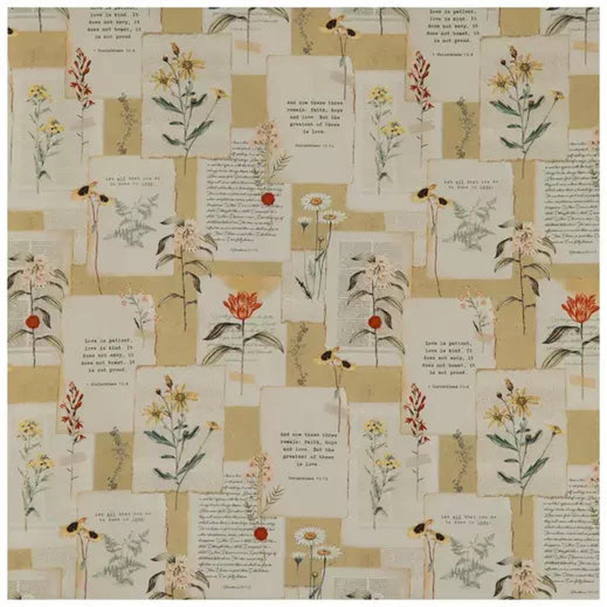 1 Corinthians Pressed Floral Cotton Calico Fabric - 1 yard