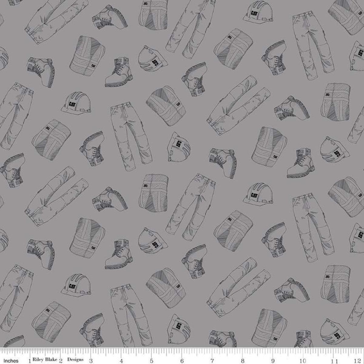 CAT Garb Gray Cotton Fabric - 1 yard