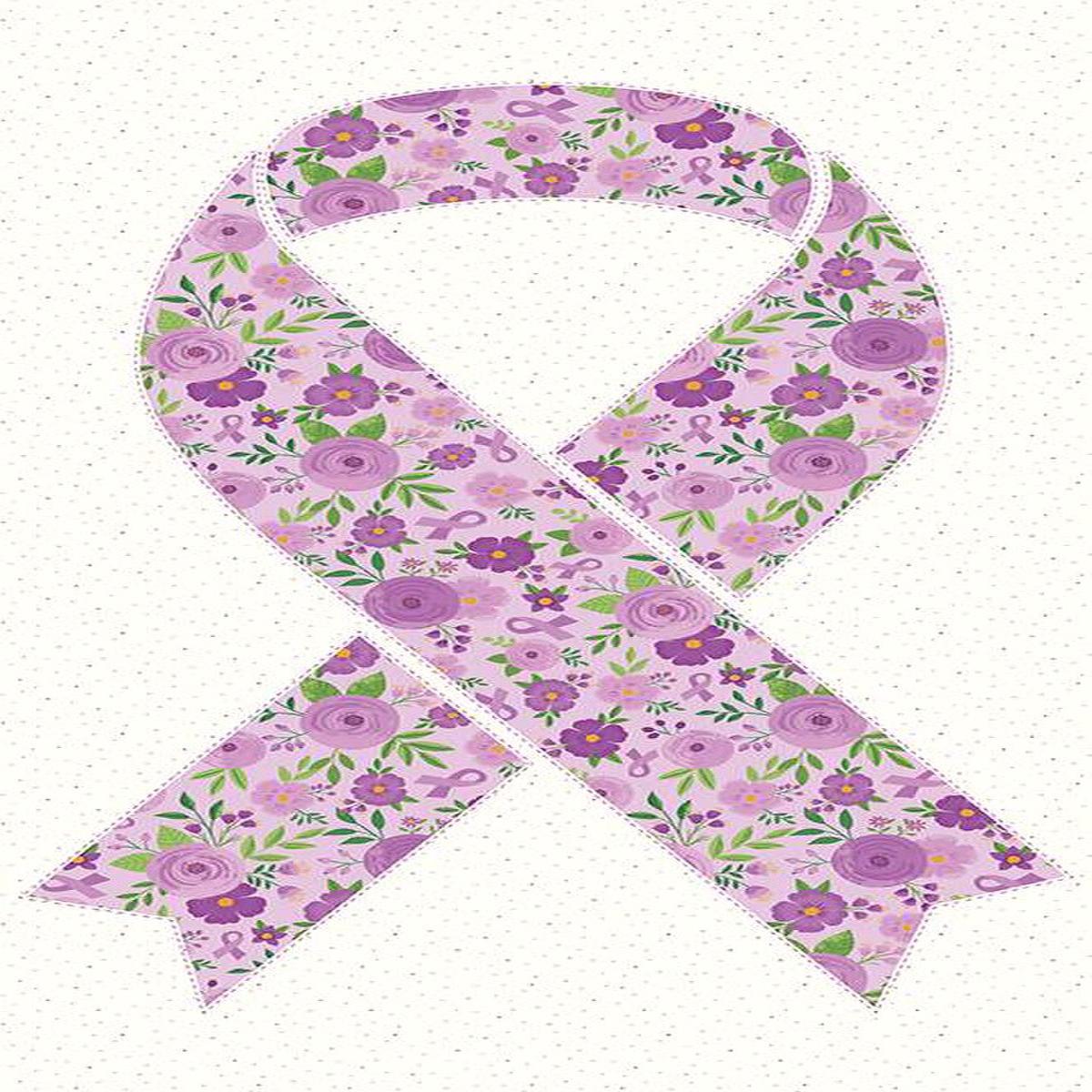 Strength In Lavender Ribbon Cotton Panel - Panel