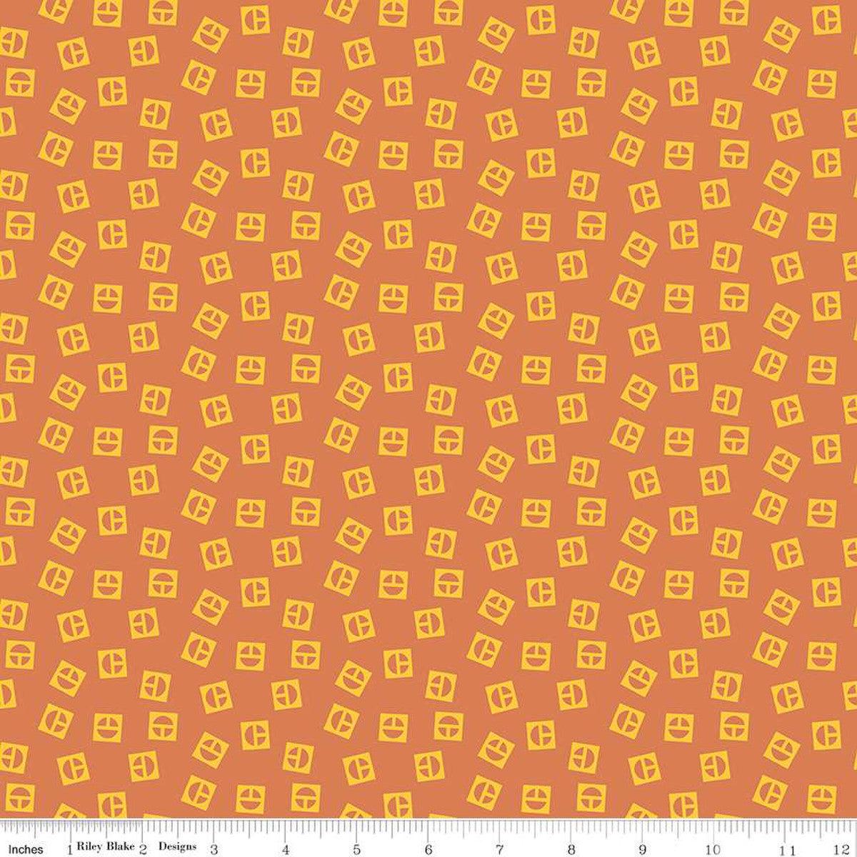 Vintage Caterpillar Vintage Logo Toss Orange Cotton Fabric