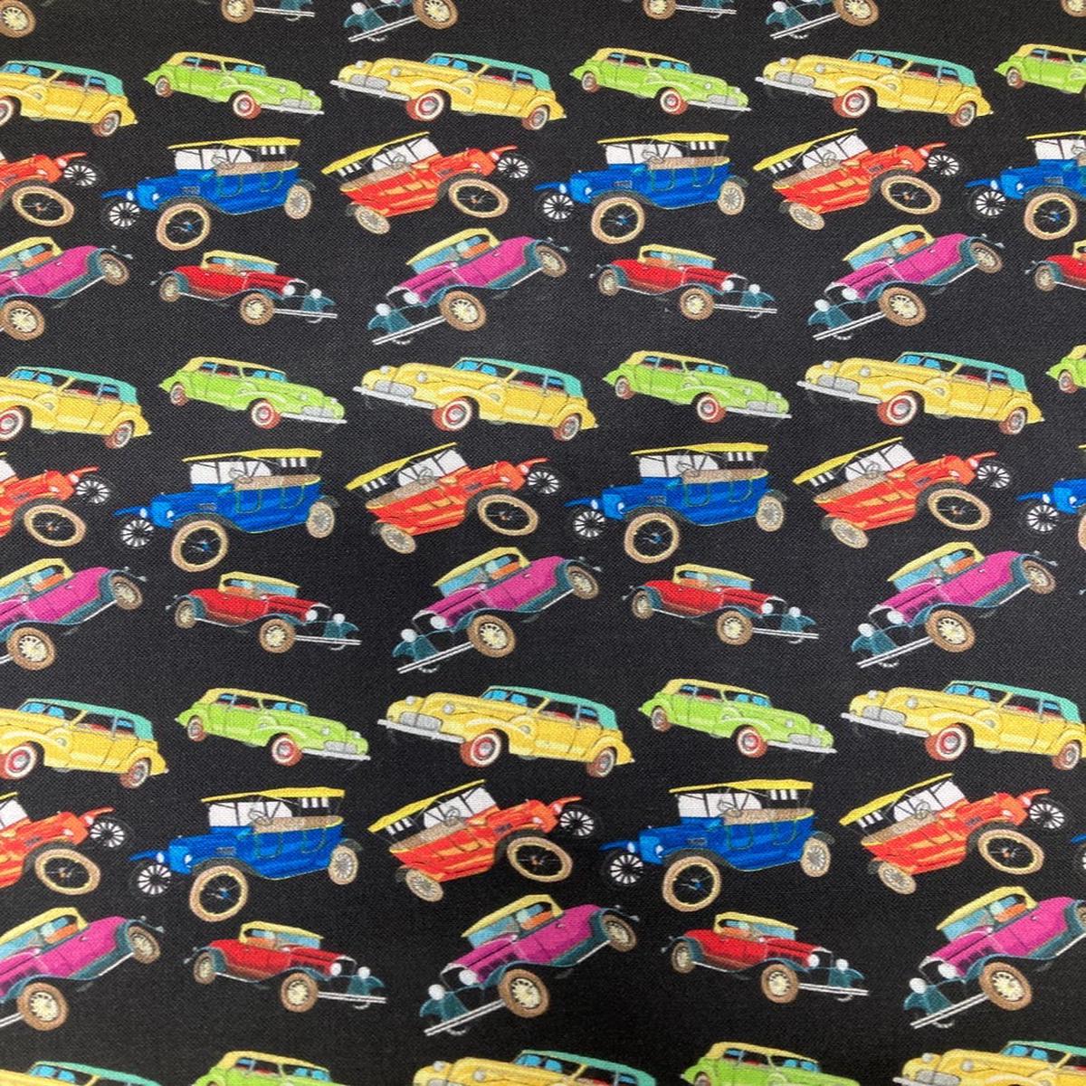Vintage Classic Cars Cotton Fabric