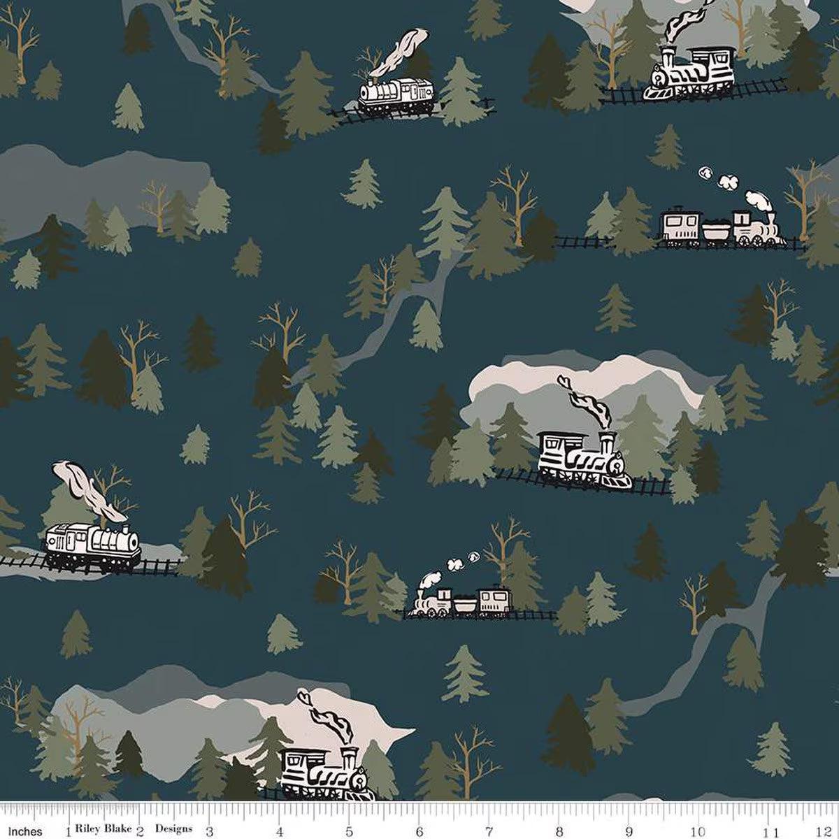 'Round the Mountain Main Midnight Cotton Fabric