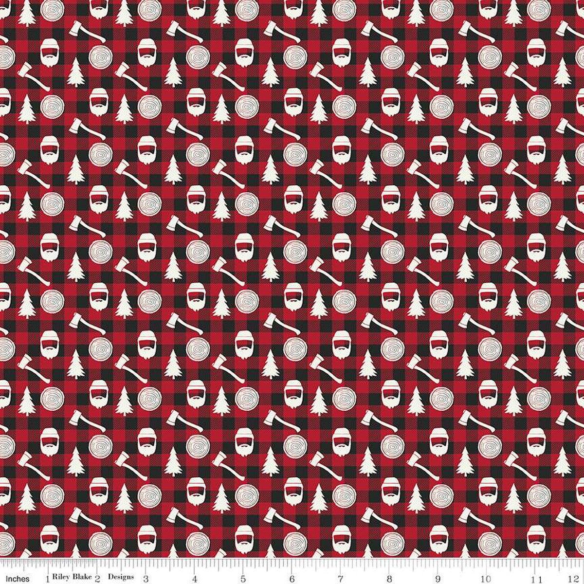 Woodsman Lumberjack Plaid Red/Black Cotton Fabric