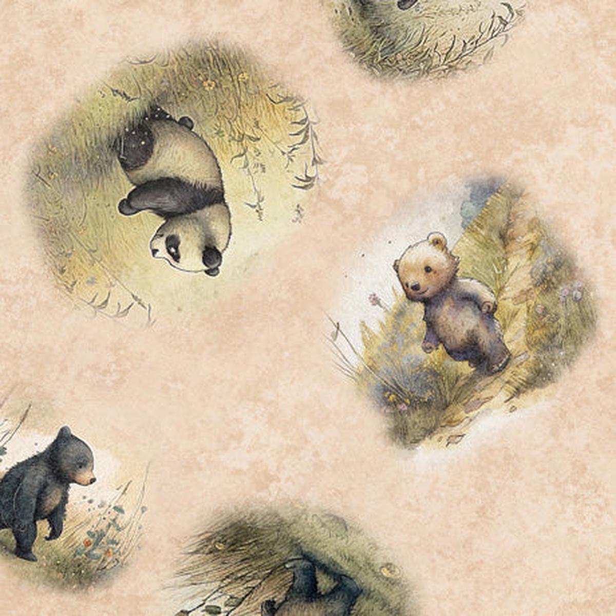 Bear Hugs Bear Vignettes Cotton Fabric