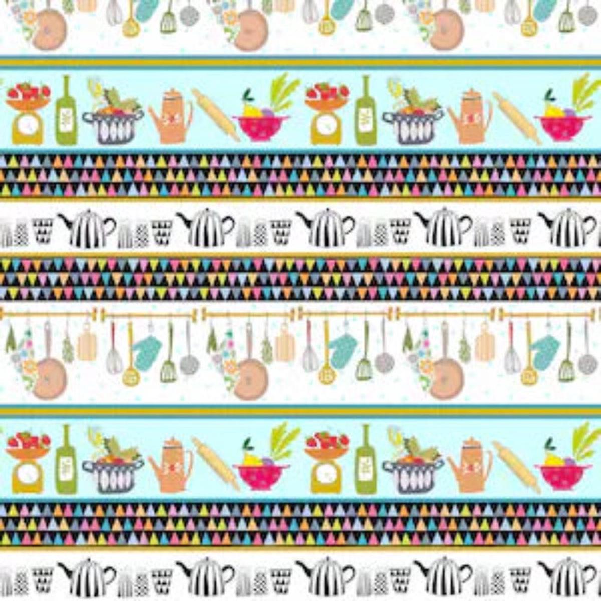 What's Cookin' Stripe Cotton Fabric - 1 yard