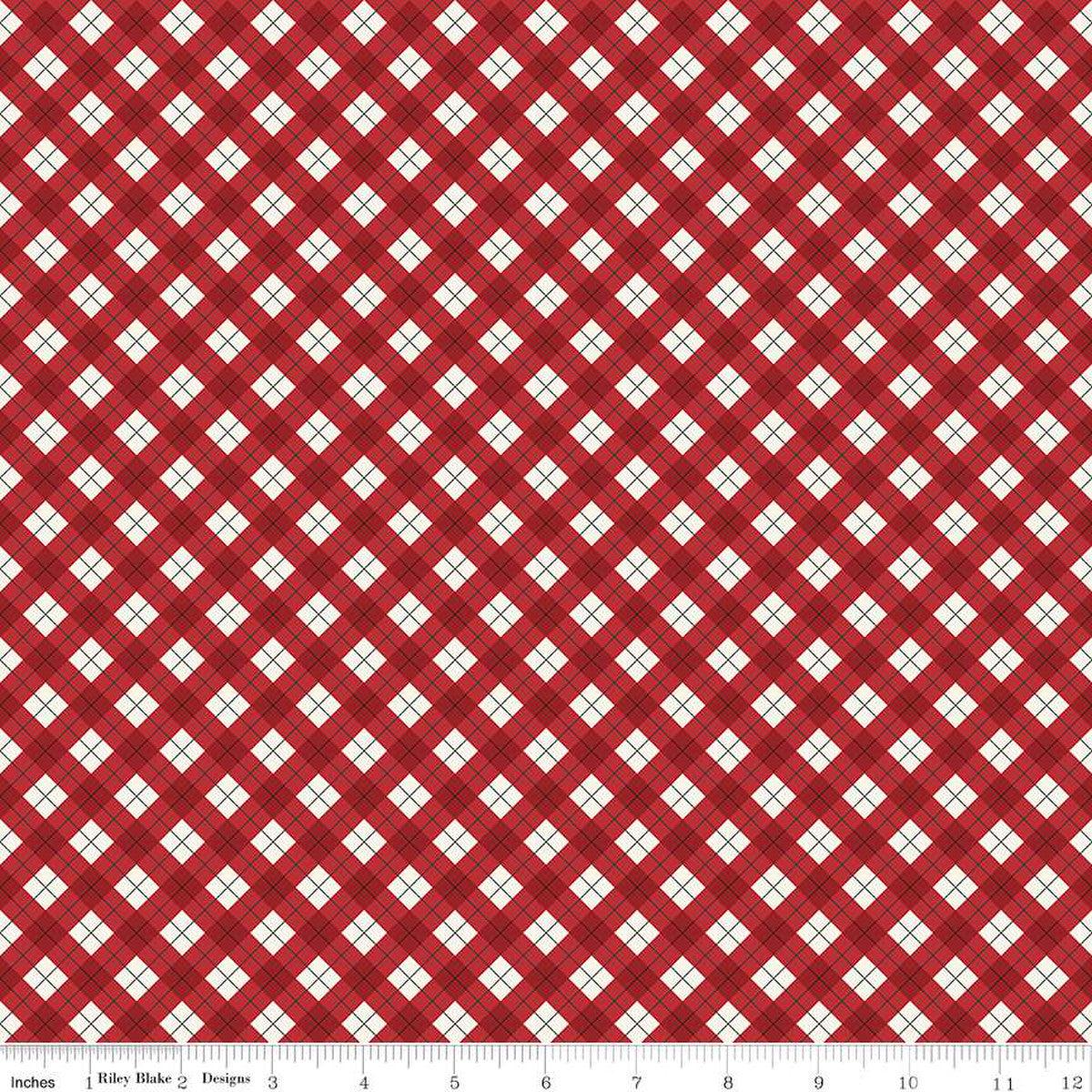 Woodsman Bias Plaid Red Cotton Fabric