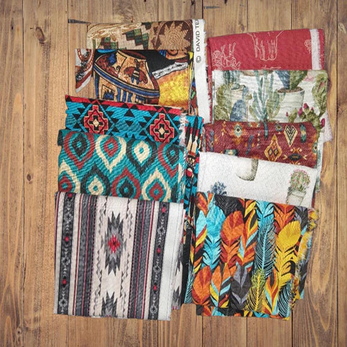 10 Fat Quarters - Assorted Southwestern Cowboy Fat Quarter Bundle Cotton (4 Bundles) - 4 Bundles