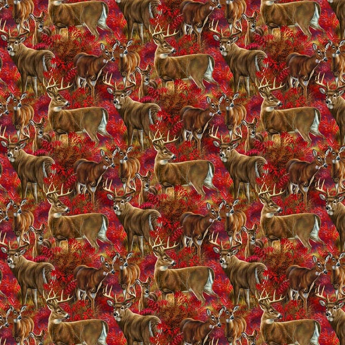 Amongst the Shadows Deer Cotton Fabric