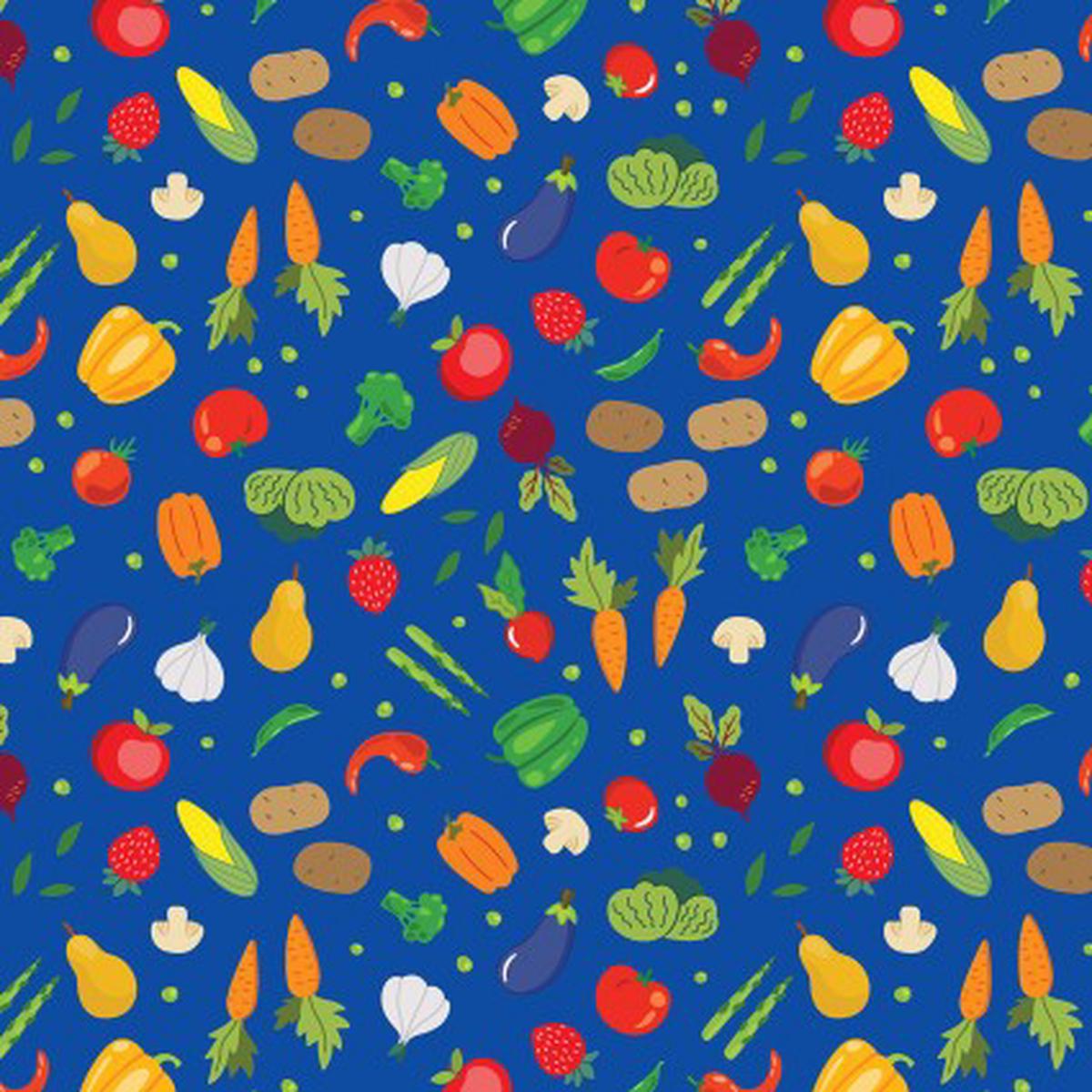 Barnyard Rules Veggie Patch Cotton Fabric - 1 yard