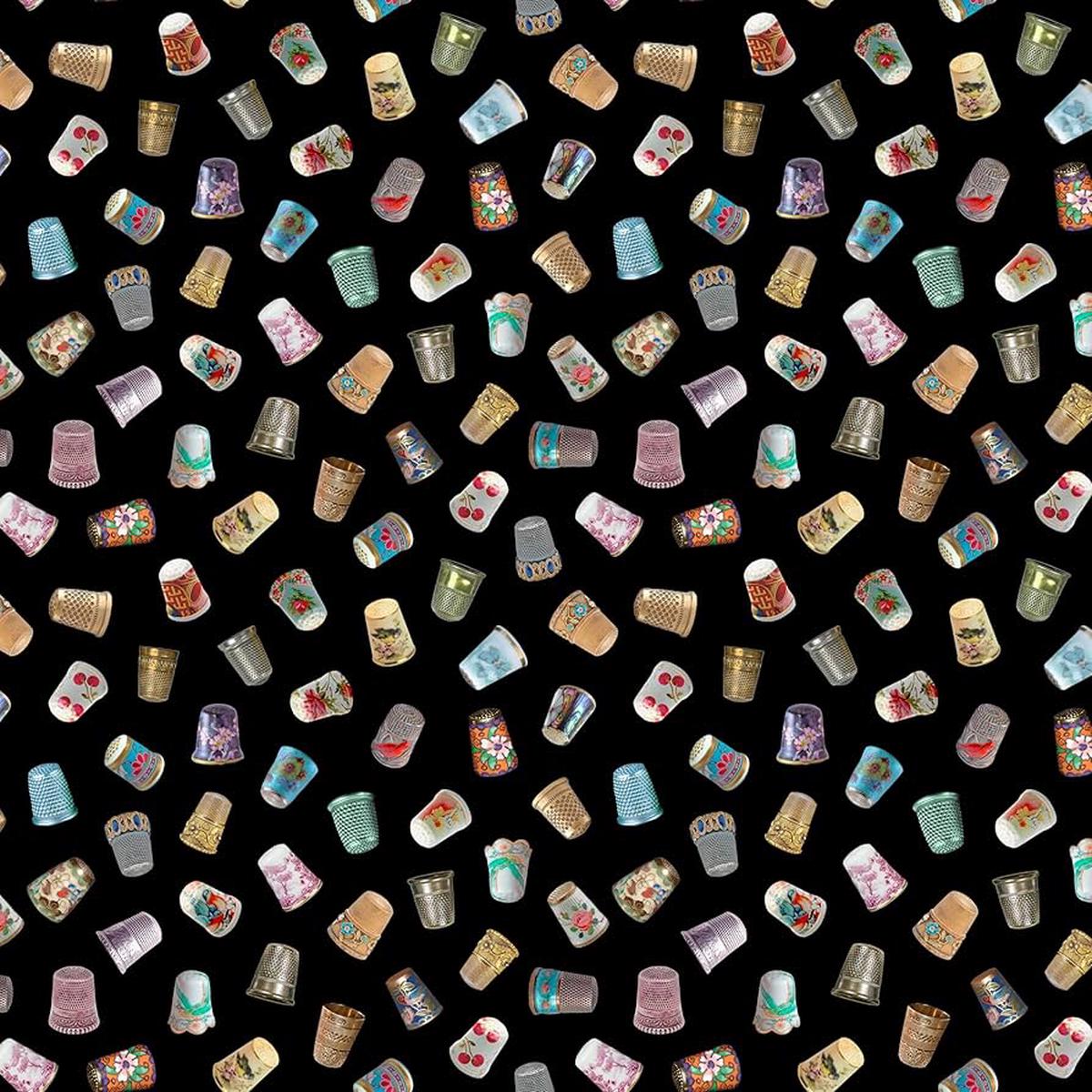 Vintage Thimbles Cotton Fabric - 1 Yard