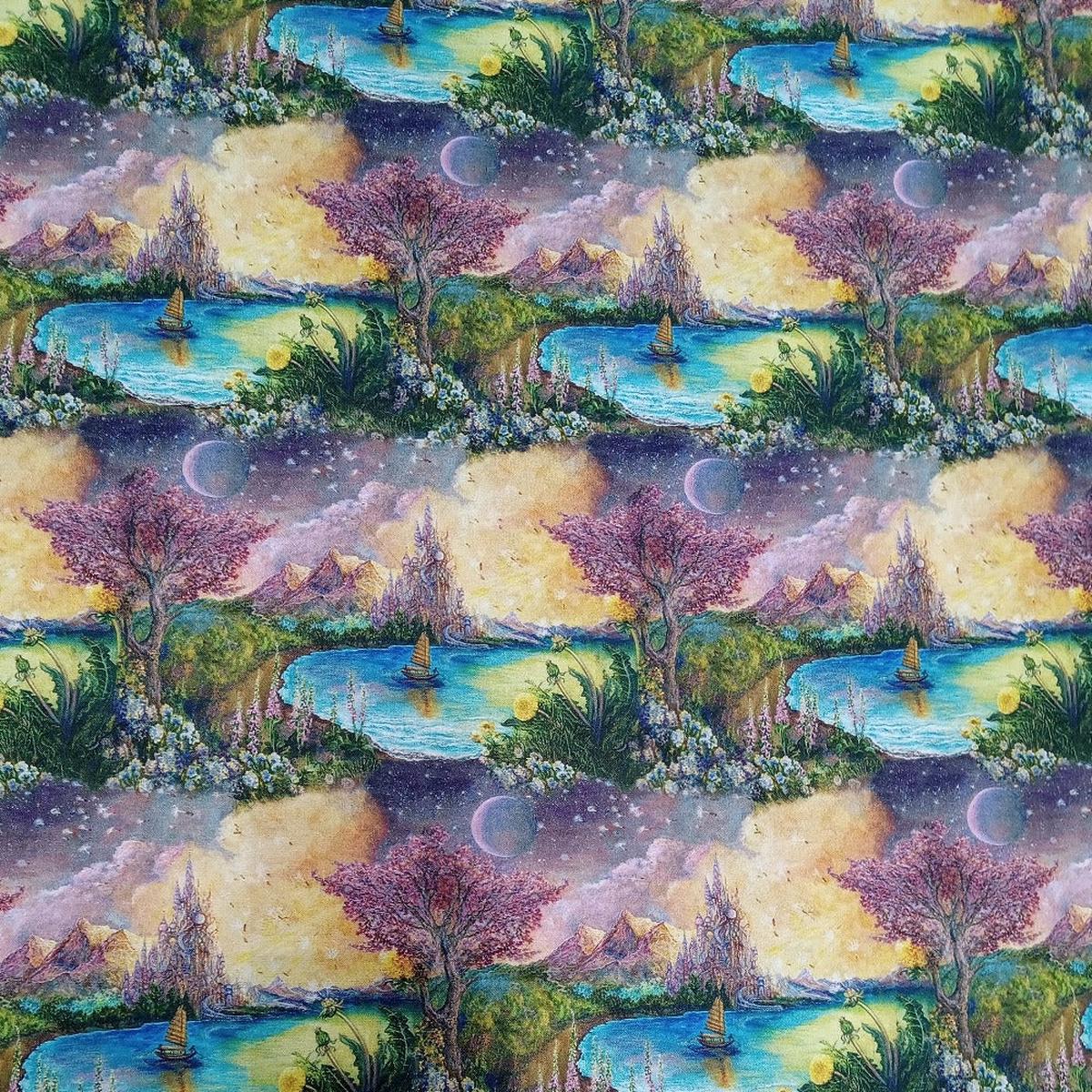 World of Wonder Wall Scenic Cotton Fabric - 1 yard