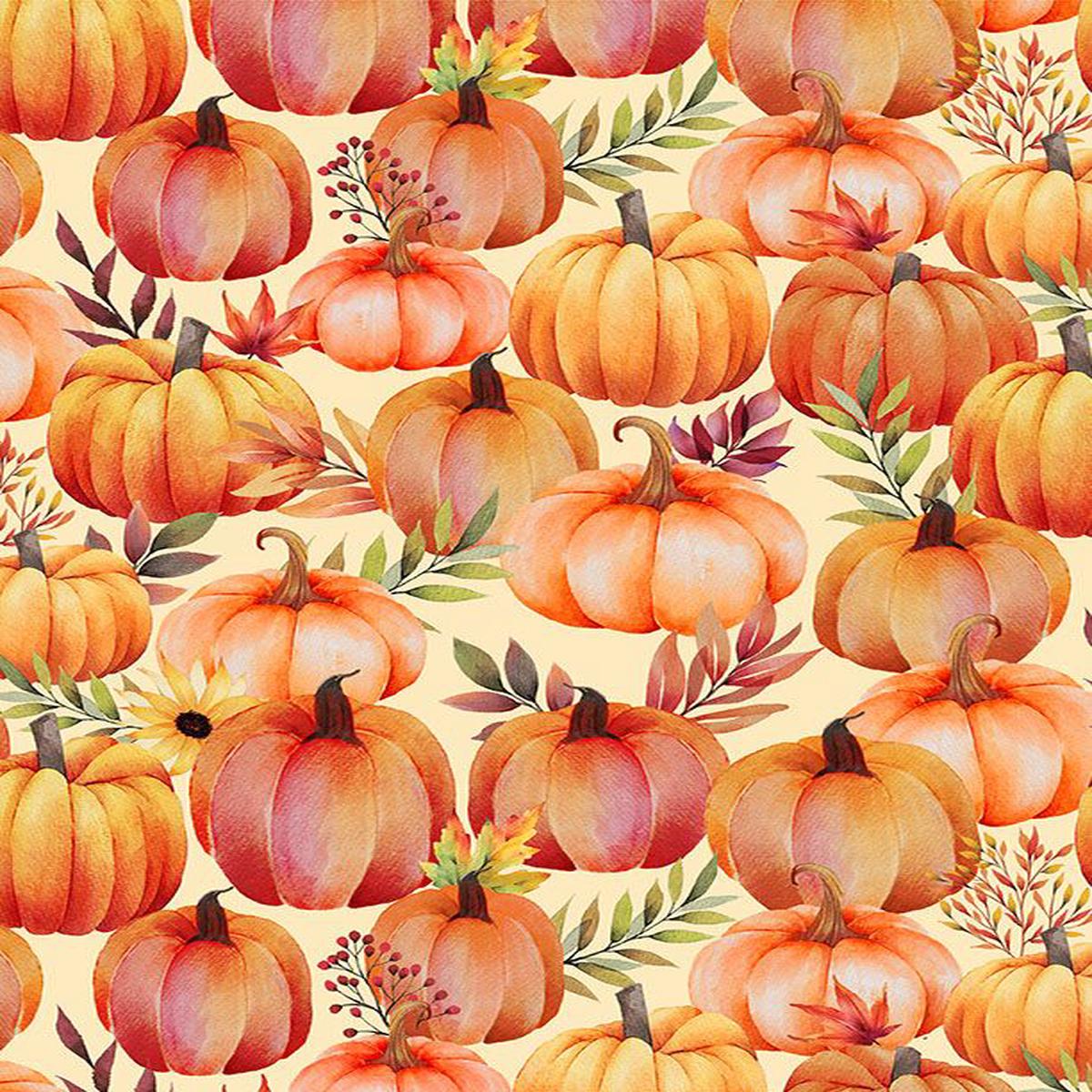 Autumn Light Packed Pumpkins Cream Lola Molina Wilmington Prints Cotton Fabrics  WP-3022-32105-187 1