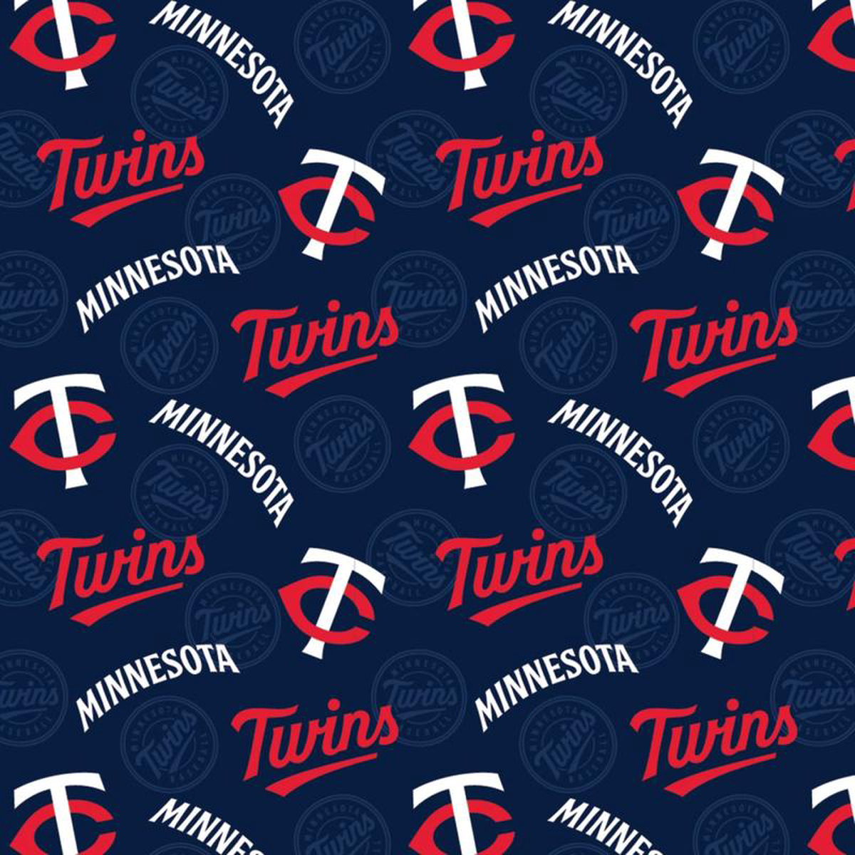 Minnesota Twins MLB Baseball Logo Fabric Traditions Cotton Fabric MLB-60445-B