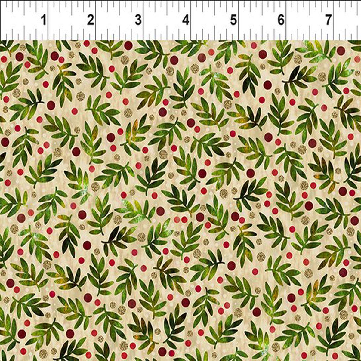 Winter Solstice II Twigs Beige Gold Metallic In the Beginning Fabric Cotton Fabric ITB-8WS-1M 1