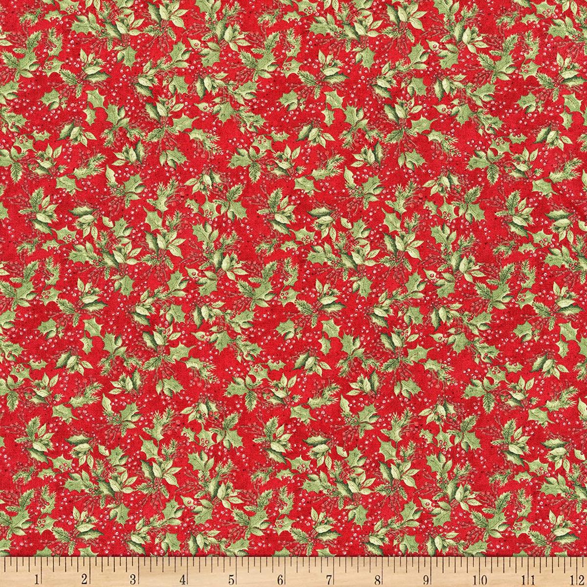 Winter Forest Holly and Berries Red Susan Winget Wilmington Prints Cotton Fabric WP-39692-373 1