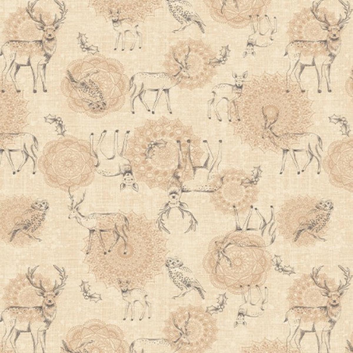 Winter Haven Waltz Tan Rachel Rossi Benartex Cotton Fabric BE-16791-73
