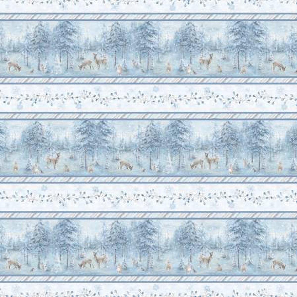 Woodland Frost Repeating Stripe Lisa Audit Wilmington Prints Cotton Fabric WP-17782-419