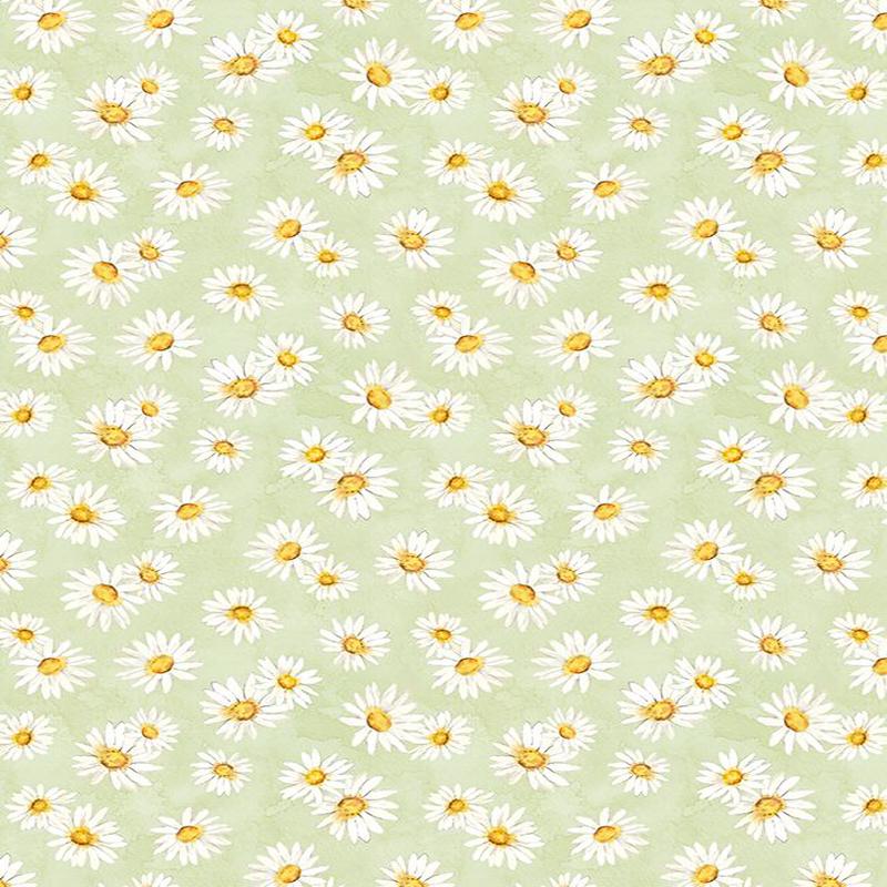 Zest Life Daisy Toss Green Cynthia Coulter Wilmington Prints Cotton Fabric WP-3063-19156-715