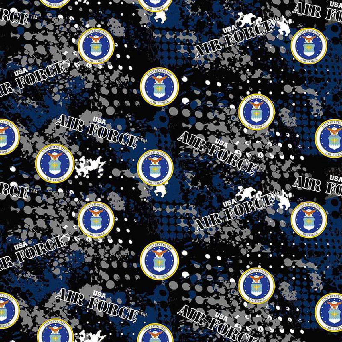 Air Force Abstract Geometric Design Cotton Fabric 1180-AF