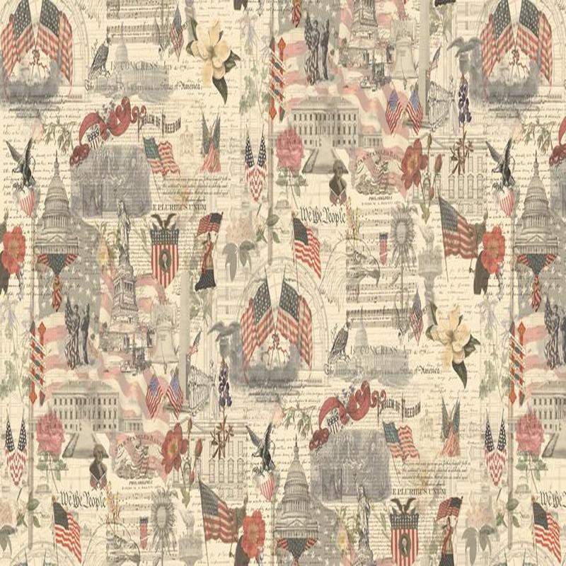 3 Sisters Patriotic Americana Flags Porcelain 3 Sisters Moda Cotton Fabric MD-44372-11