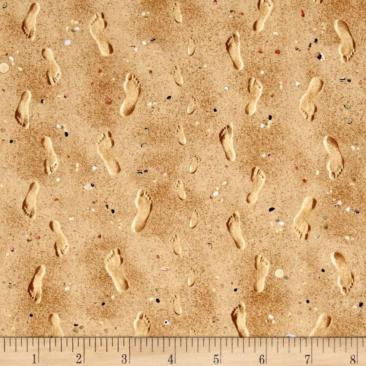 (SOLD PER BOLT) Landscape Medley Sand Footprints Beach Sand Elizabeth8217s Studio Cotton Fabric ES-418 Sand-FB