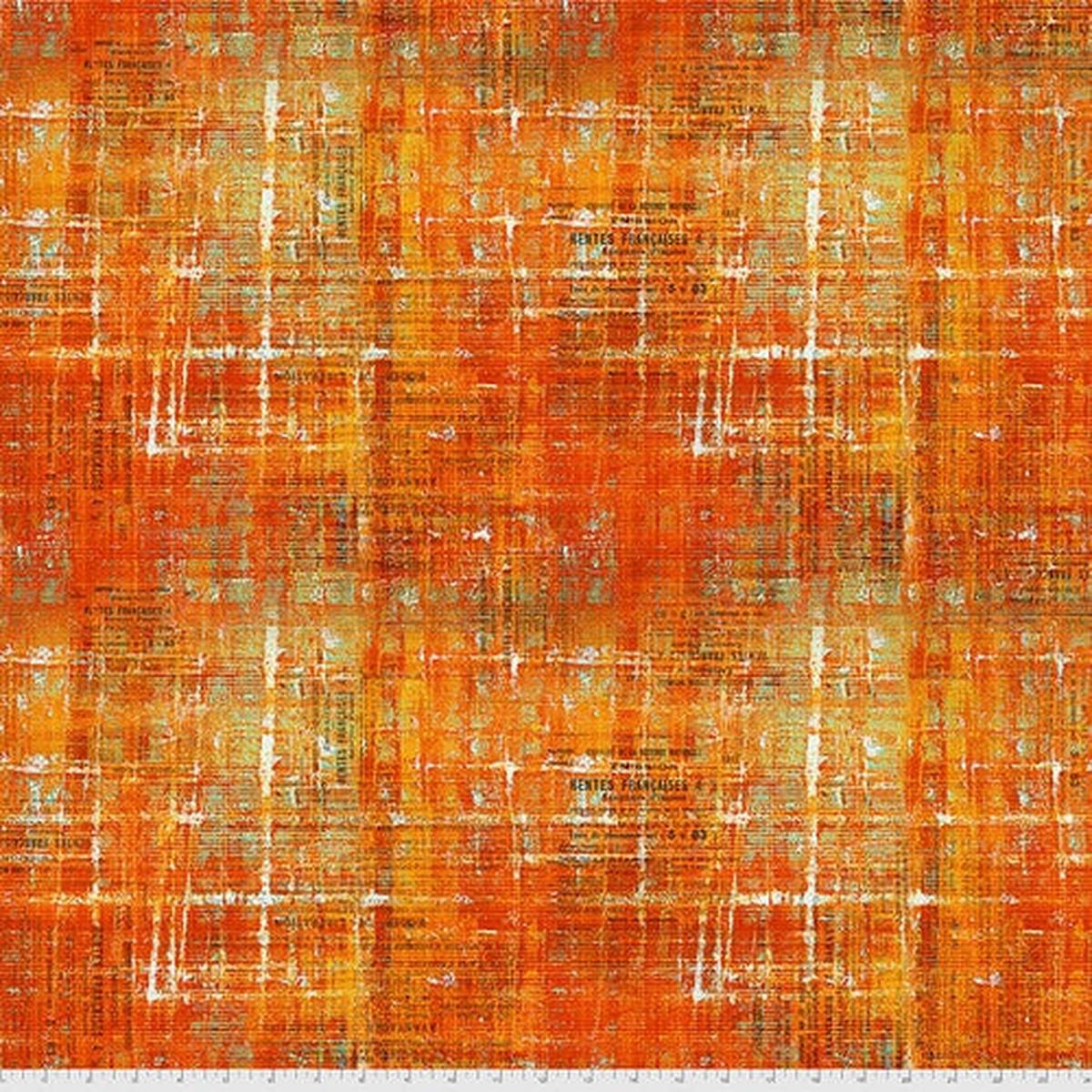 Abandoned Scraped Layers Sienna Tim Holtz Eclectic Elements Free Spirit Cotton Fabric  FS-PWTH144.SIENNA 1/2