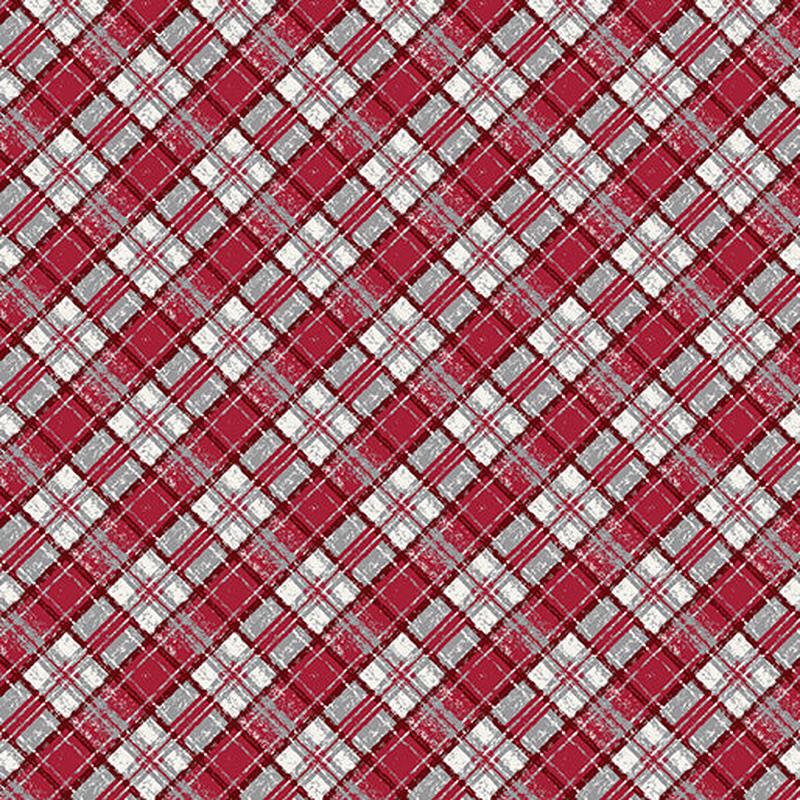 Woodland Magic Tartan Red Jessica Flick Benartex Cotton Fabric BE-13372-10