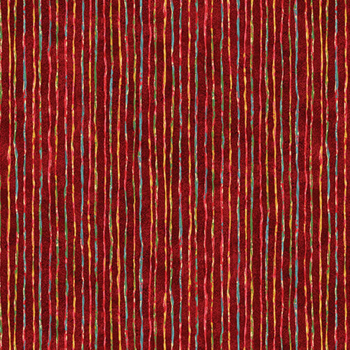 12 Days of Christmas Shimmer Red Nancy Halvorsen Benartex Cotton Fabric BE-17271-10