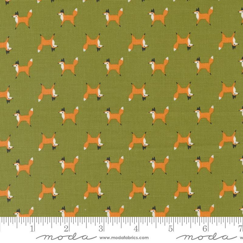 Woodland Wonder Fox Trot Fern Light Green Moda Cotton Fabric 1/2