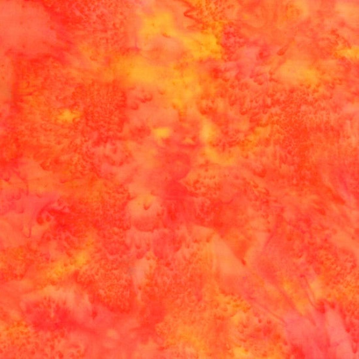 1895 Bali Watercolor Batiks Poppy Orange Hoffman Fabrics Cotton Fabric HF-1895-224