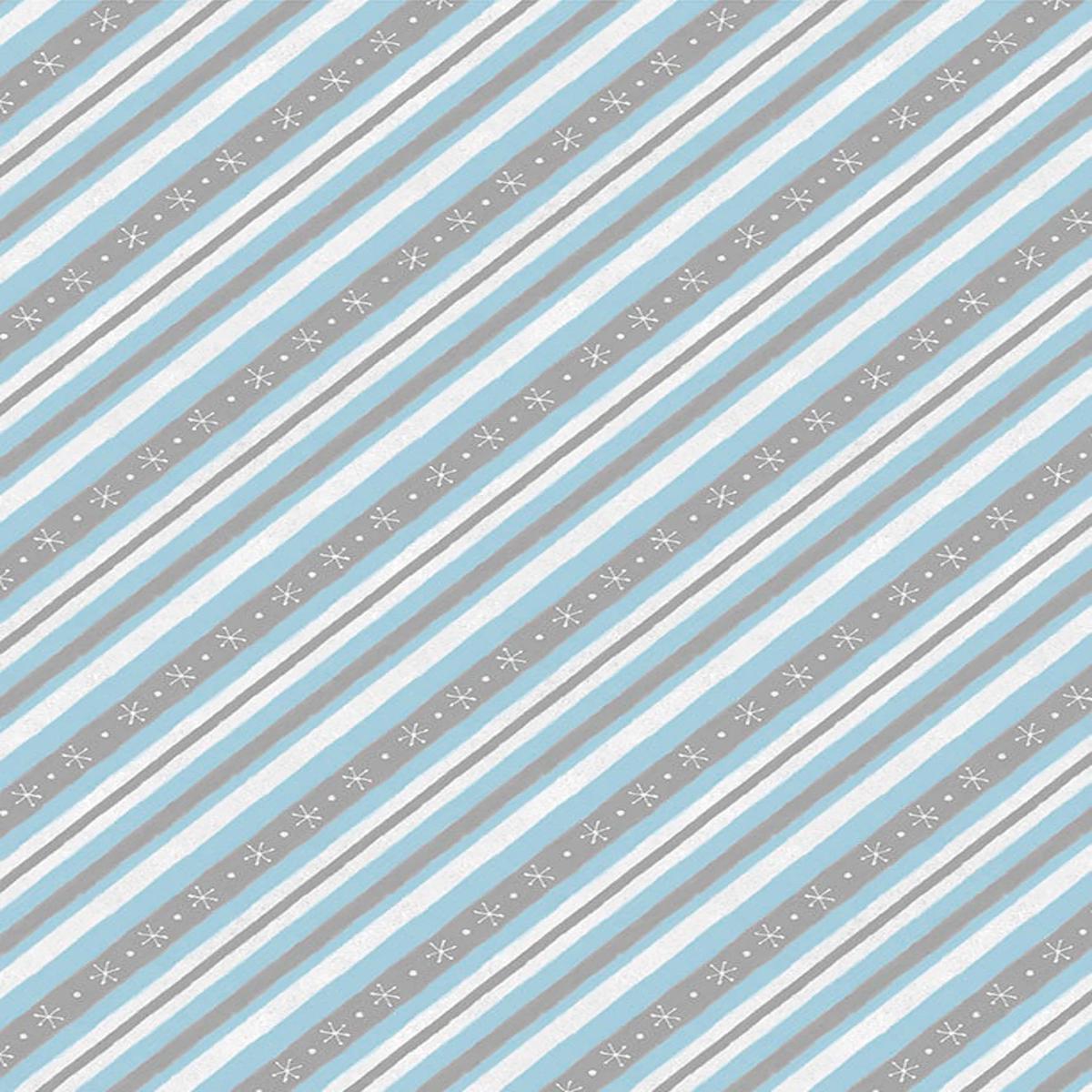 Woodland Gifts Diagonal Stripe Gray Aqua Makiko Wilmington Prints Cotton Fabric WP-3043-45169-941