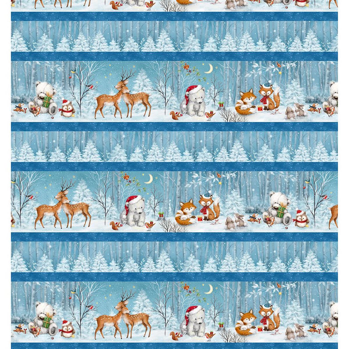 Woodland Gifts Repeating Stripe Multi Makiko Wilmington Prints Cotton Fabric WP-3043-45163-412