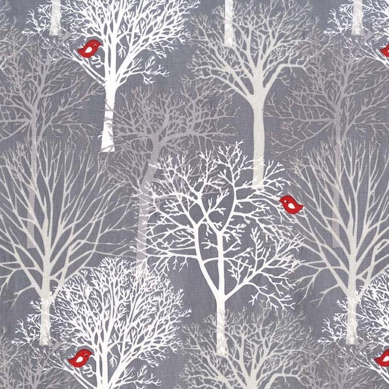 Woodland Winter Cardinals Trees Grey Michael 1/2