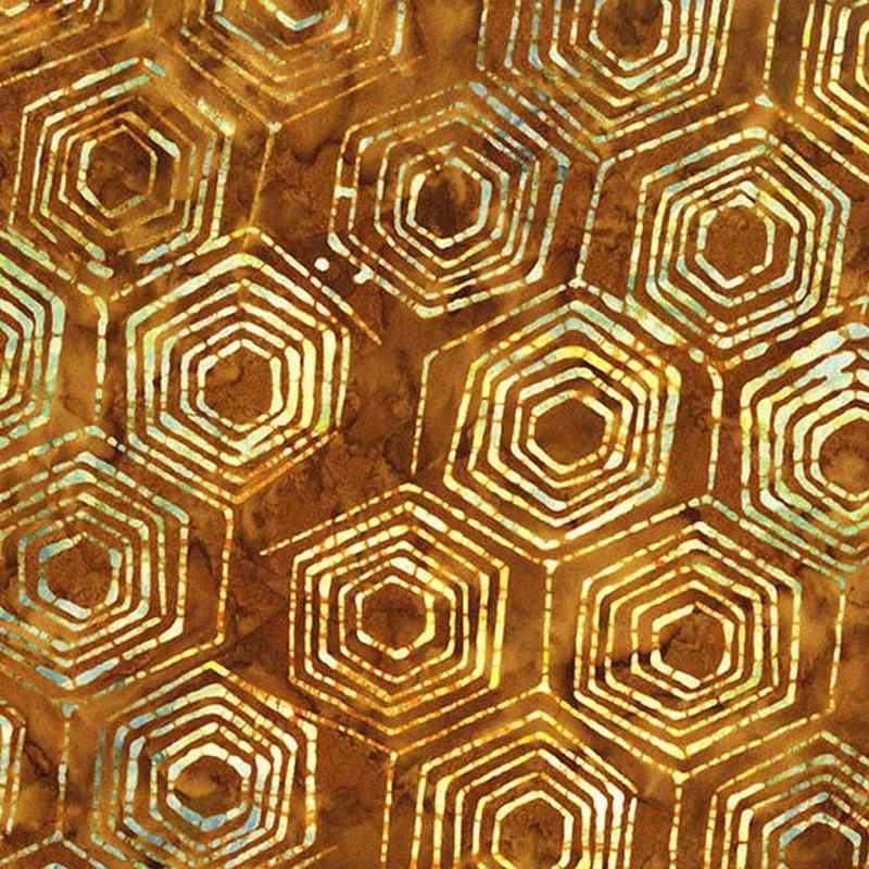 A Splash of Color Batik Honeycomb Caramel Edyta Sitar of Laundry Basket Quilts Andover Fabrics Cotton Fabric AF-AB8597-N 1/2