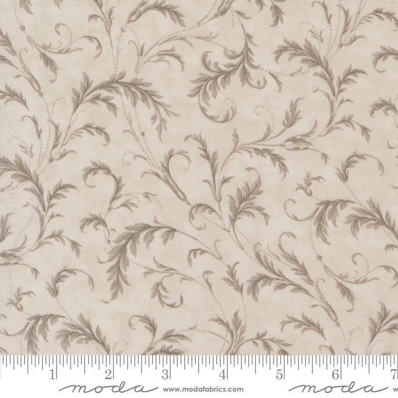 3 Sisters Favorites Vintage Linens Flourishing Plaza Blenders Silver Grainy 3 Sisters Moda Cotton Fabric 1