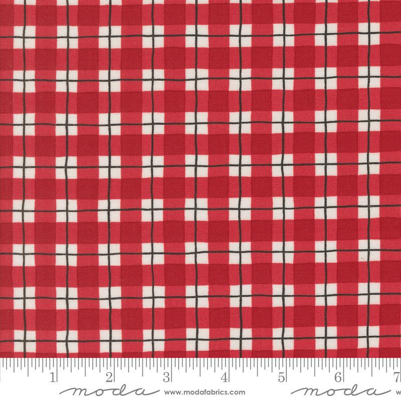 Winter Friends Checks and Plaids Berry Red Deb Strain Moda Cotton Fabric MD-56137-17 1/2