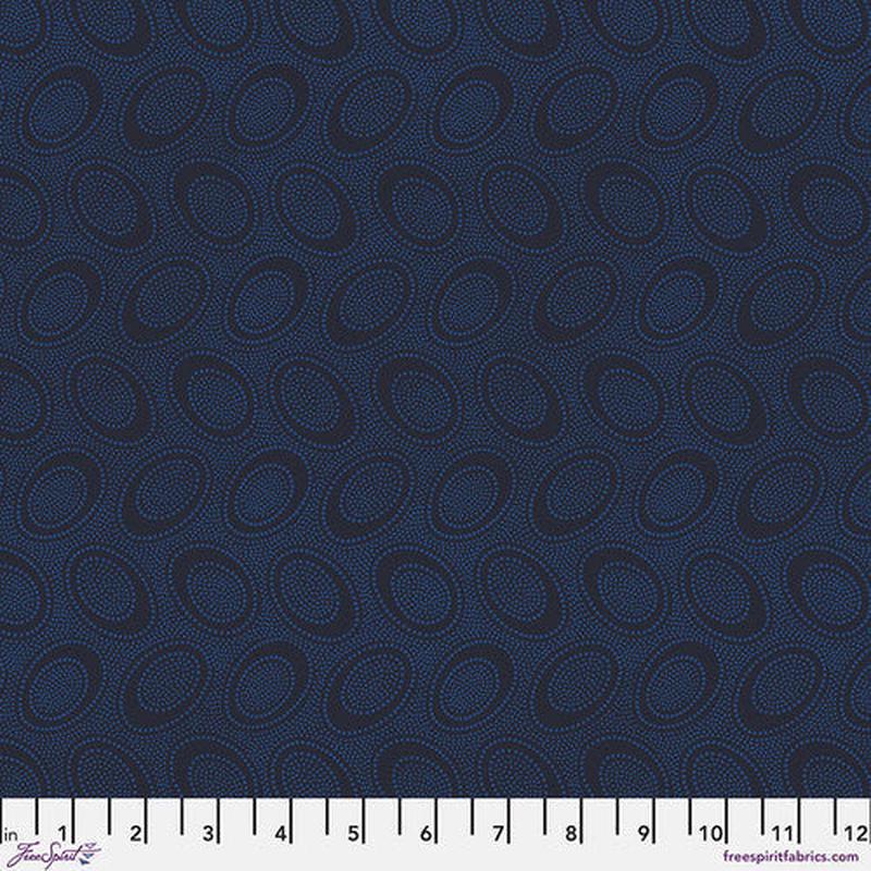 Aboriginal Dot Midnight February 2025 Kaffe Fassett Collective Free Spirit Cotton Fabric FS-PWGP071.MIDNIGHT 1