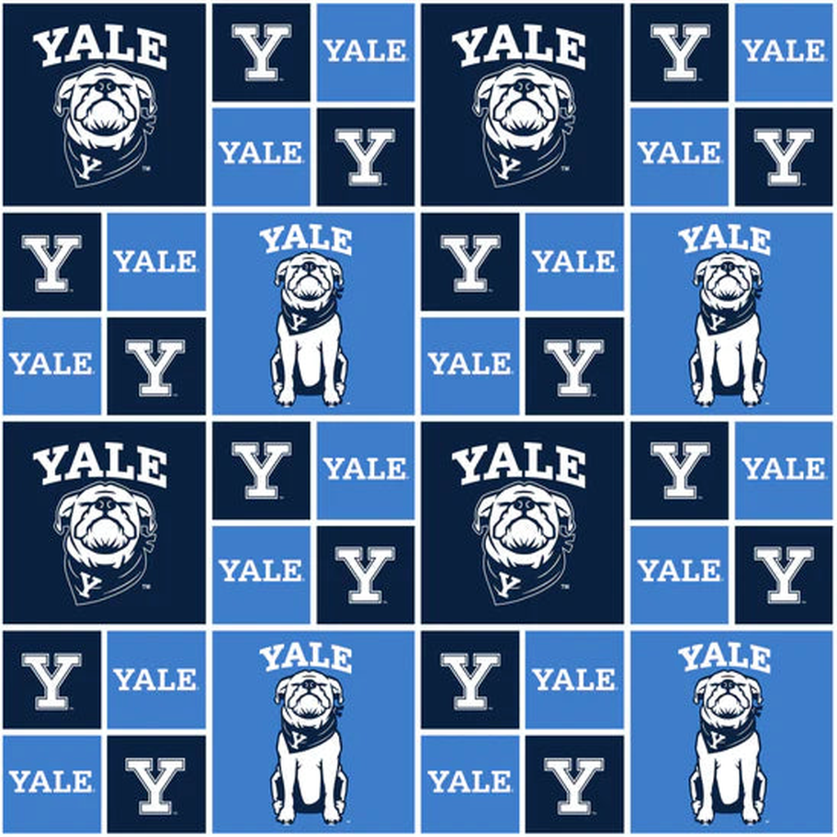 Yale Bulldogs NCAA College Block Sykel Enterprises Cotton Fabric YALE-020