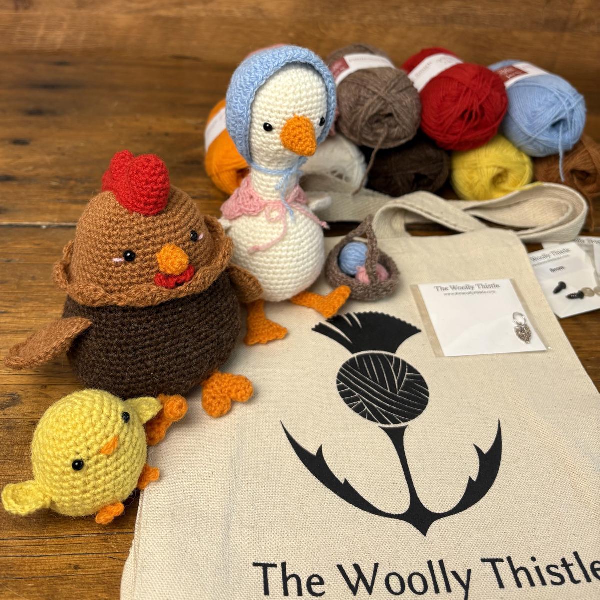 A Year of Amigurumi Friends: Harriet Hen & Gretel Goose Yarn Set