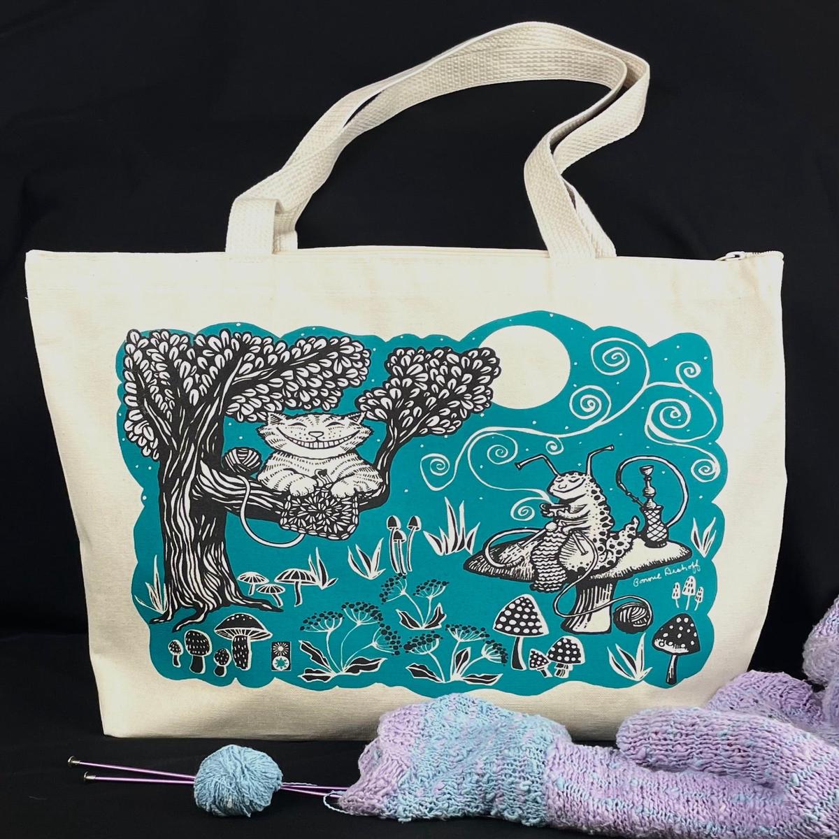 Wonderland Zipper Tote Bag