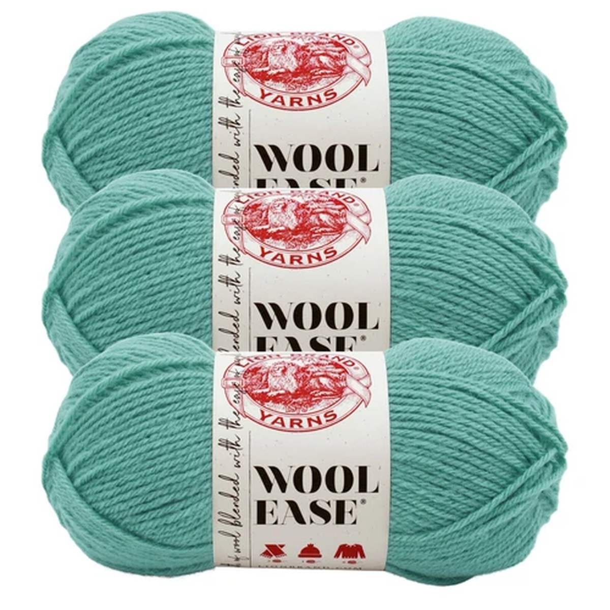 (3 Pack) Lion Brand Yarn 620-119 Wool-Ease Yarn, Succulent