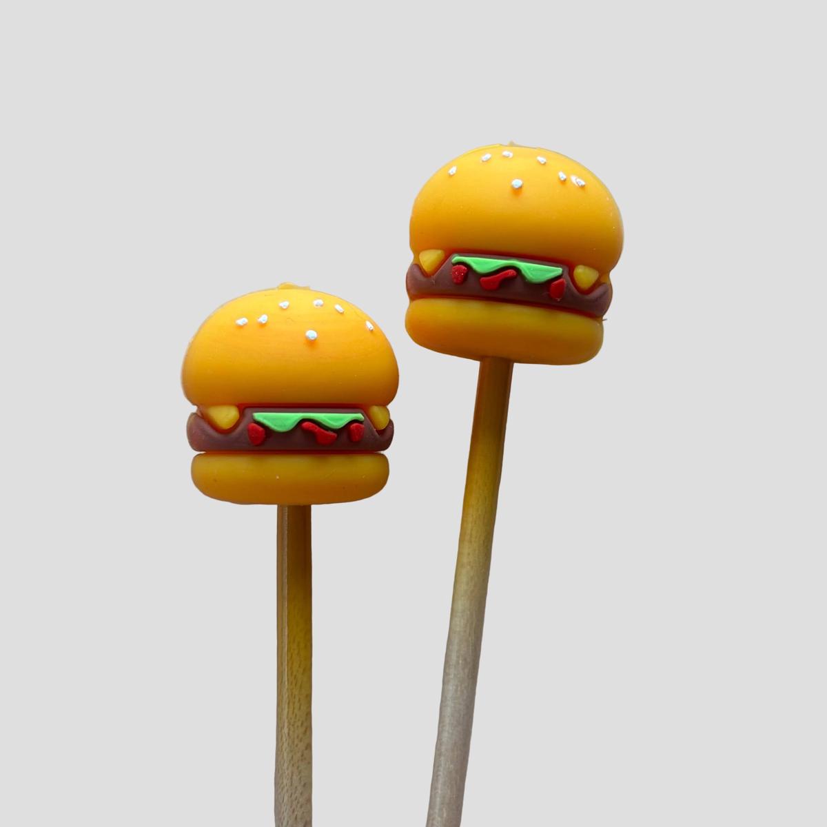 Cheeseburger Knitting Needle Point Protectors
