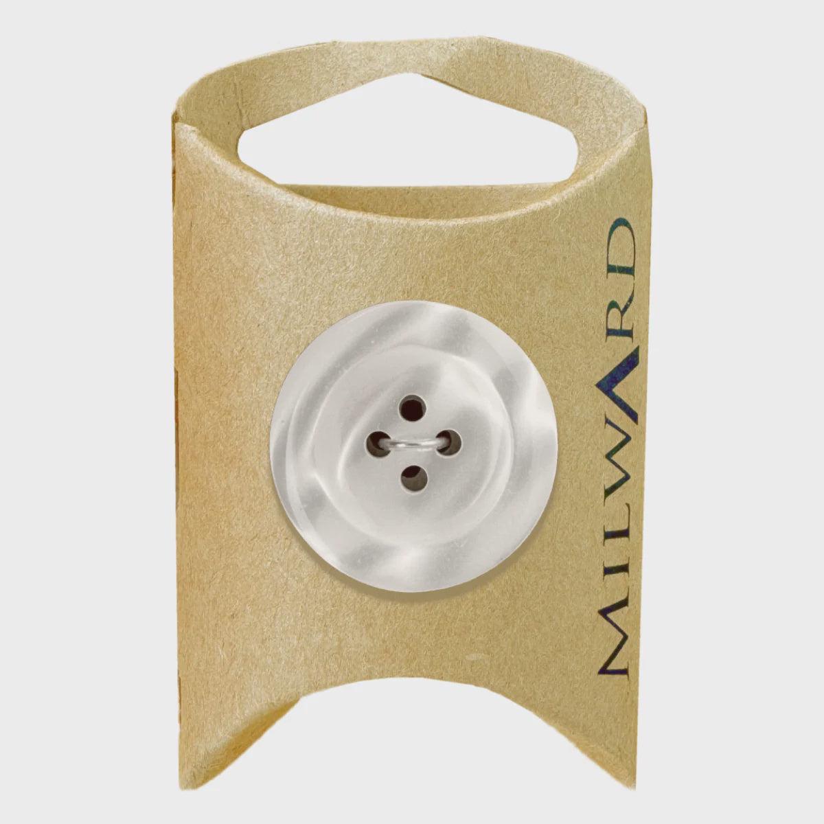 Polyester Shiny Buttons / White (25mm)