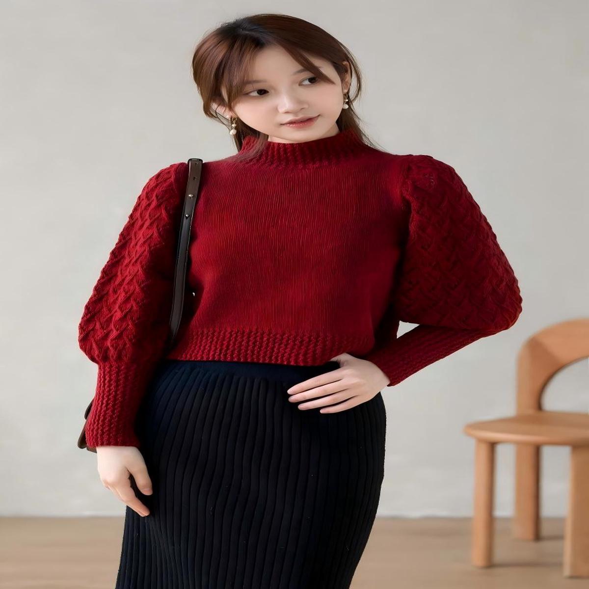 French-style Turtleneck Sweater Knit Pattern