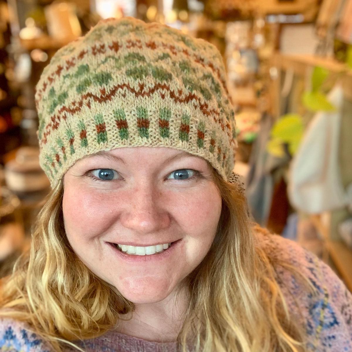 Shamrock Hat by Cait St. George in Jamieson & Smith 2ply Jumper