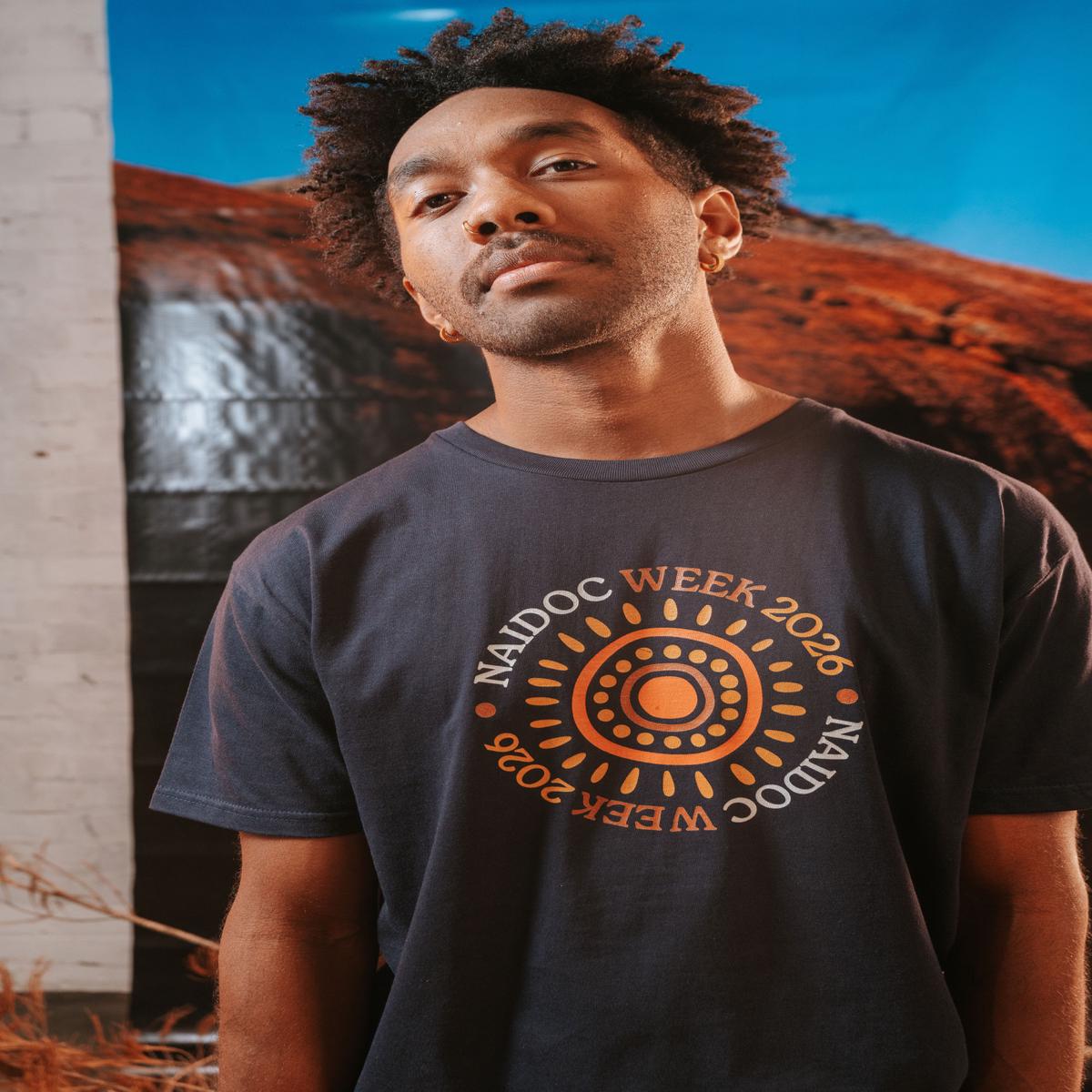 (Bulk) Circle NAIDOC Week 2026 Navy Cotton Crew Neck Unisex T-Shirt