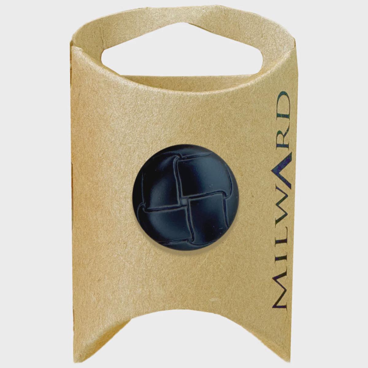 ABS Shank Faux Leather Buttons / Black (20mm)