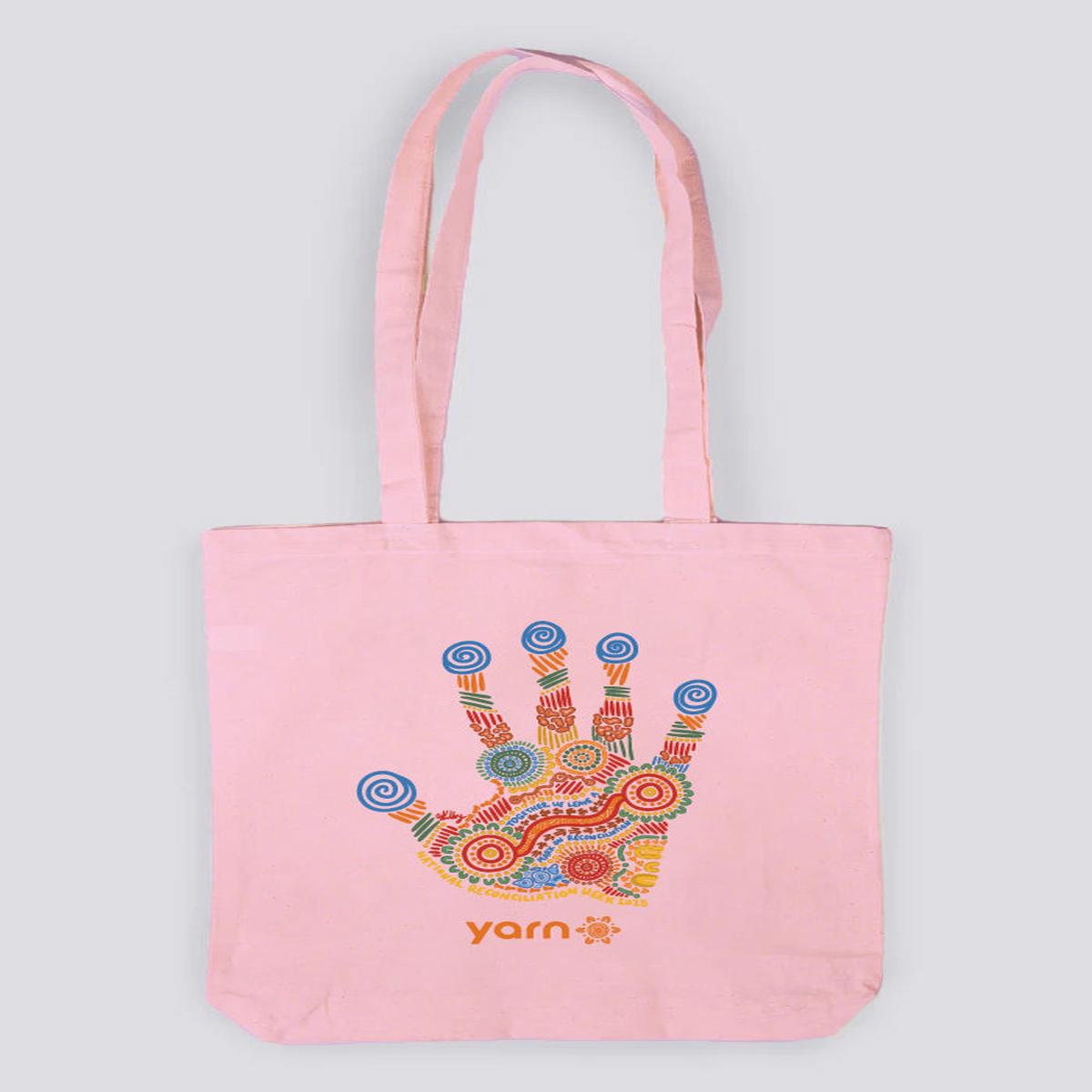 Imprint Of Change 'Reconciliation Week' Pink Long Handle Cotton Tote Bag