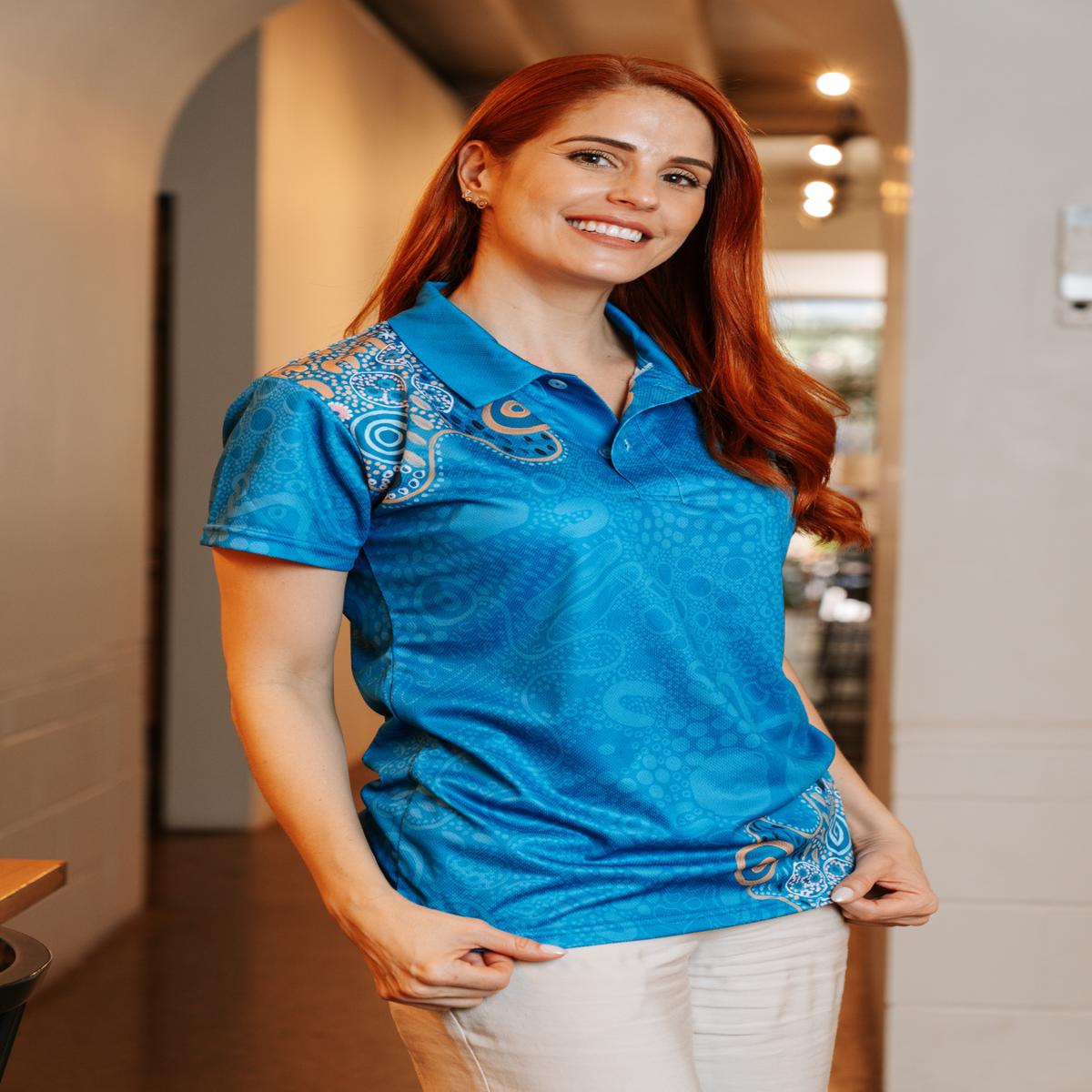 Moorditj Koorliny (Strong Journey) Essence NAIDOC 2026 Women's Fitted Polo Shirt